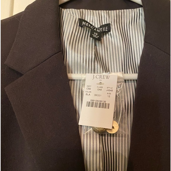 NWT J Crew Mercantile (this is J Crew’s high-end line)Blazer, black size 12. - Picture 1 of 14